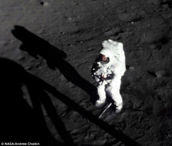 Neil Armstrong on the moon.    Credit: NASA/Andrew Chaikin.