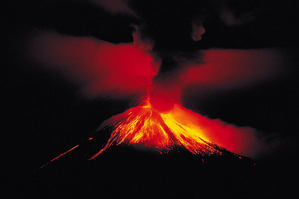 volcanoes lava