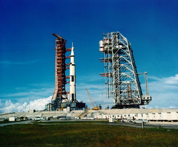 Apollo 11 Saturn V on launch pad 39A,July 1, 1969. Credit: NASA 