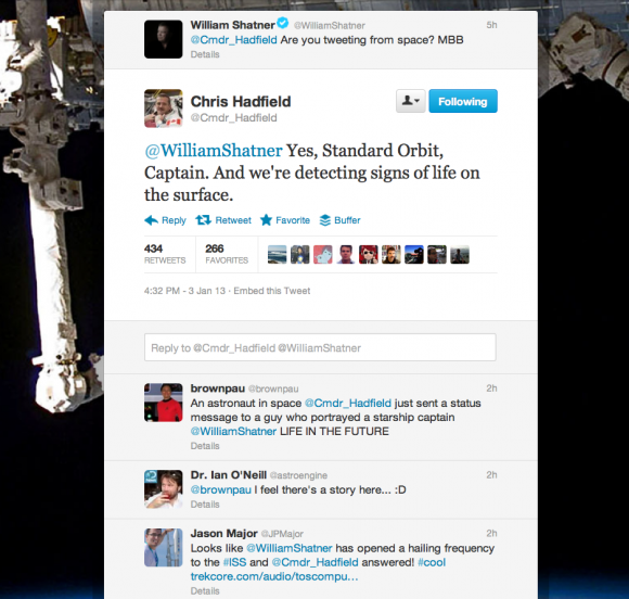 Chris Hadfield's Twitter page