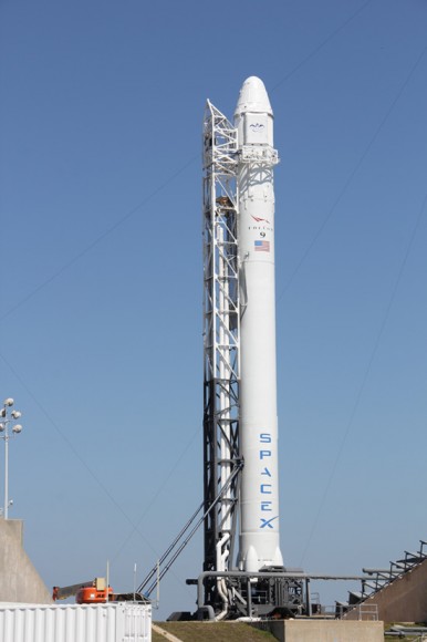SpaceX Falcon 9 rocket is poised to blast off from Cape Canaveral Air Force Station, Florida on March 1, 2013 on a commercial resupply mission to the ISS. Credit: Ken Kremer/www.kenkremer.com