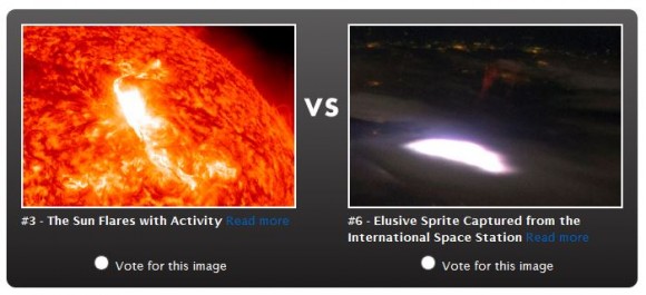 Screenshot of one of the competing images in the Earth Madness competition bracket.
