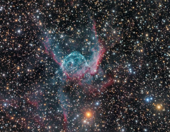 Thor’s Helmet Nebula (NGC 2359) in the constellation of Canis Major. Credit and copyright: Rolf Wahl Olsen.